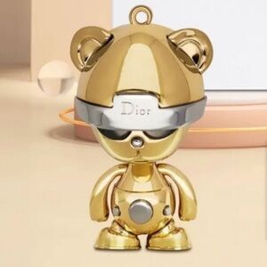 Dior Gold/Silver Inlex Bear Charm Rare NIB
